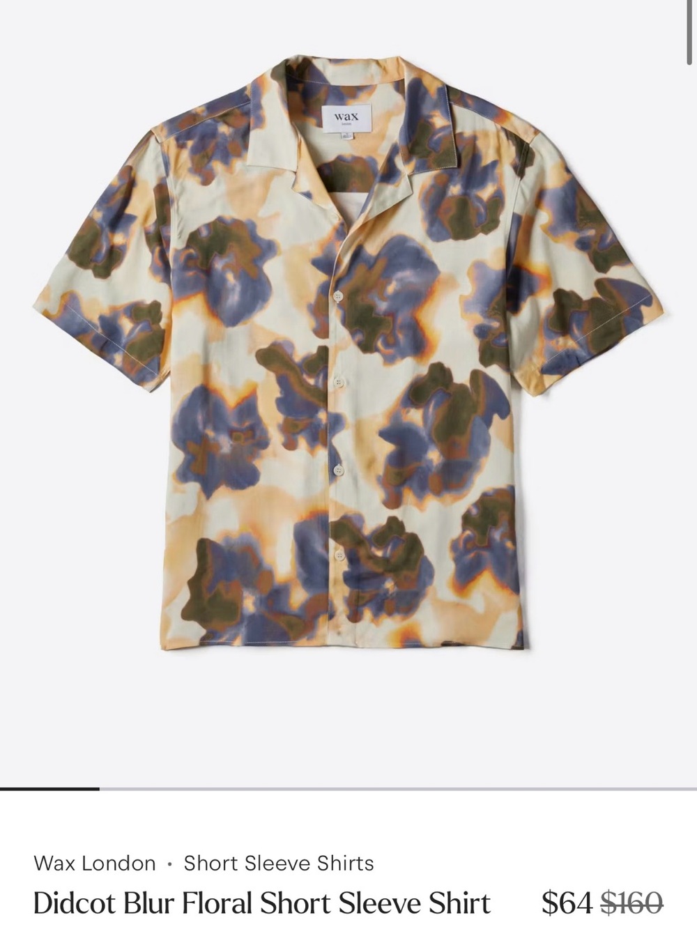 Wax London Didcot Abstract Shapes Shirt Orange & Blue Small